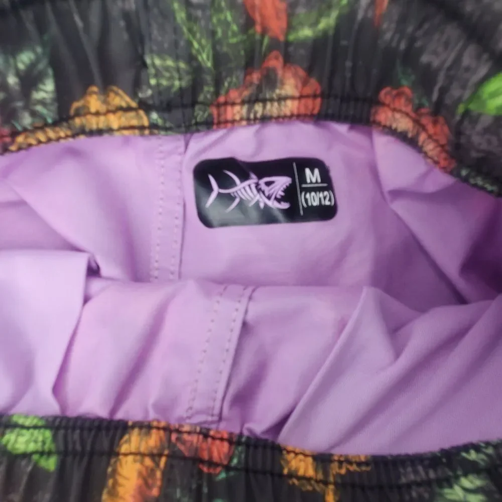 Psycho Tuna Swim Trunks Youth Medium 10-12‎ Board Shorts Hawaii Tropical Flowers